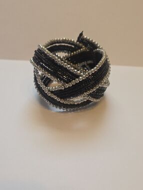 Beaded Stretch Bangle Cuff Bracelet